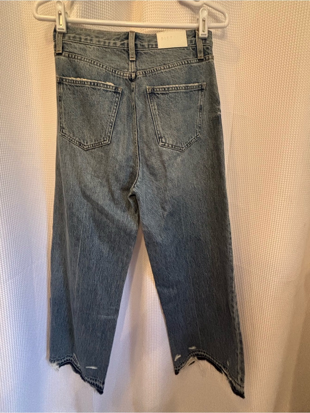 PISTOLA High Rise Wide Leg Distressed Raw Hem Jeans Medium Wash Size 25 - Picture 8 of 10